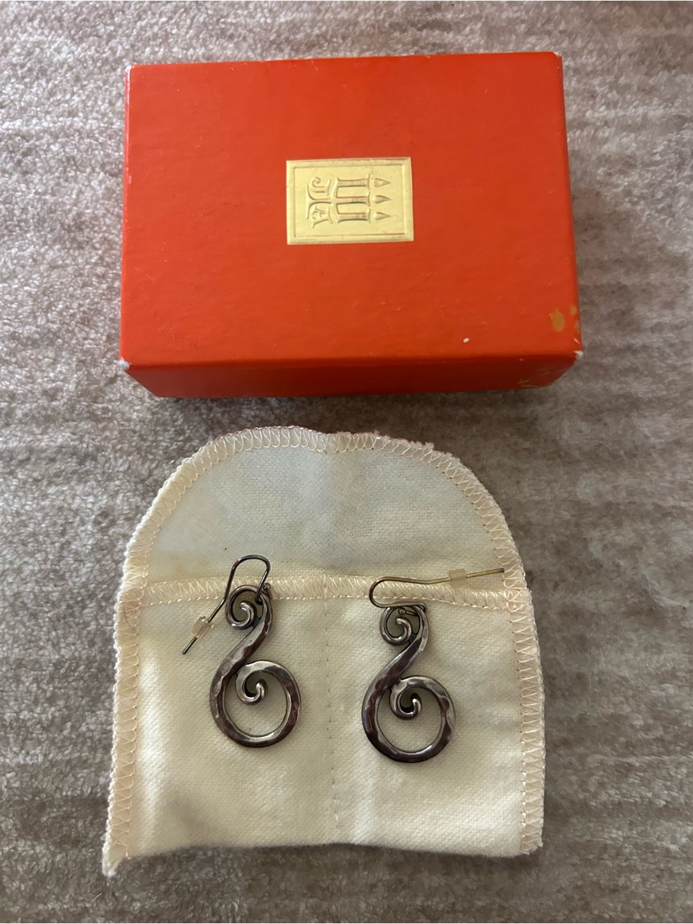 James Avery Dark Silver Swirl Hook Earrings